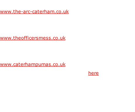 The ARC - CBCT’s Arts & Recreation Centre www.the-arc-caterham.co.uk   The Officers’ Mess - Serviced Offices www.theofficersmess.co.uk   Caterham Pumas - CBCT’s Joliffe Field www.caterhampumas.co.uk Read about our national recognition here
